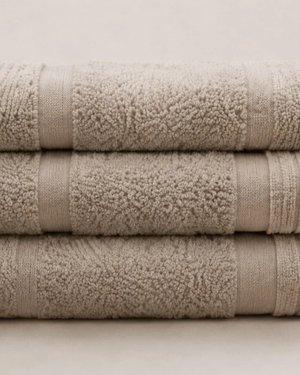 Hotel collection towel set stacked